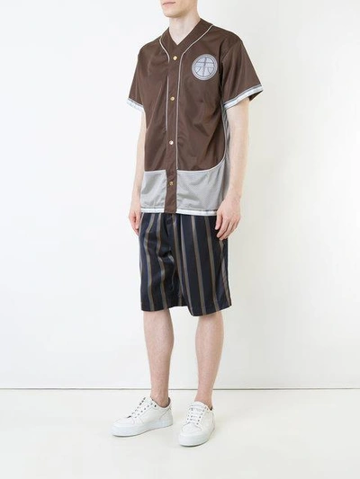 Shop Astrid Andersen Patch Baseball Shirt In Brown