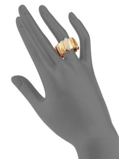 Shop Roberto Coin Nabucco Diamond & 18k Rose Gold Ring