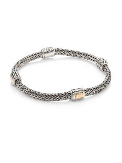Shop John Hardy Women's Classic Chain Extra Small Hammered Four Station Bracelet In Silver