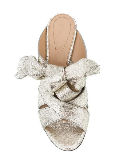 Shop Chloé Nellie Crystal Heel Mule Sandals In Grey