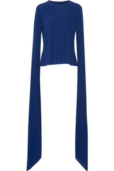 Shop Norma Kamali Stretch-jersey Top In Navy