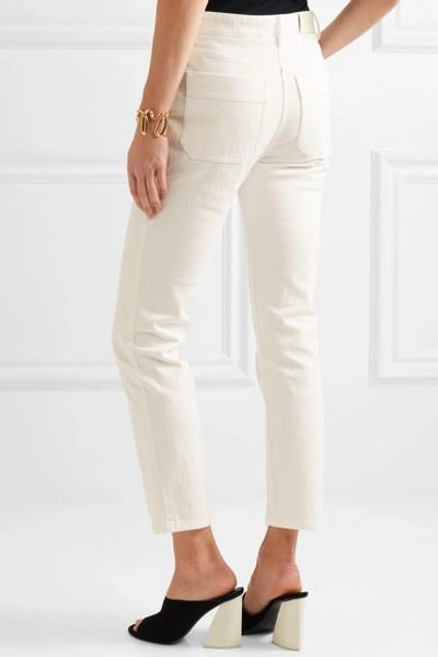 Shop Chloé Lace-up High-rise Slim-leg Jeans