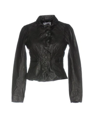 Shop Muubaa Leather Jacket In Black