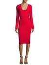 ANTONIO BERARDI Wool Deep V-Neck Dress