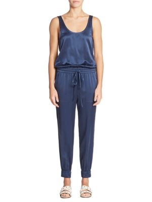 royal blue satin jumpsuit