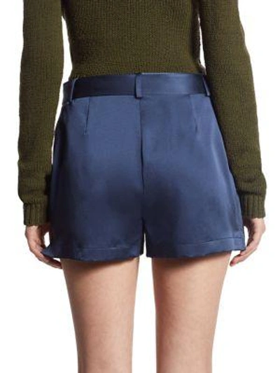 Shop Theory Vasilica Silk Mini Shorts In Dark Brisk