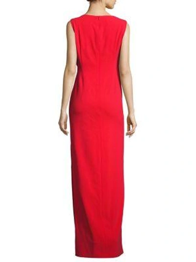 Shop Escada Guann Ruffle Gown In Acrylic Red