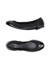Tory Burch Jolie Cap Toe Leather Ballet Flats In Black