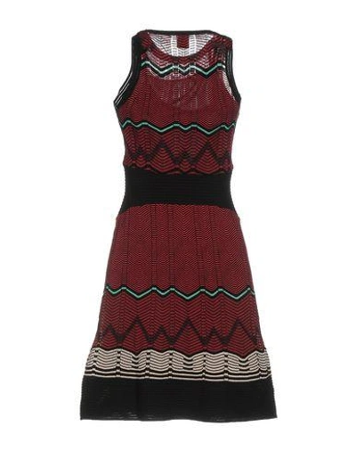 Shop M Missoni Short Dress In Garnet