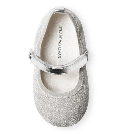 Shop Stuart Weitzman The Babydancer In Silver Mini Glitter