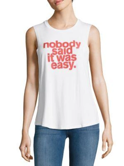 Chrldr Sleeveless Message Tee In White