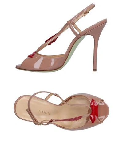 Shop Giannico Sandals In Skin Color