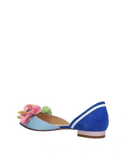 Shop Giannico Ballet Flats In Sky Blue