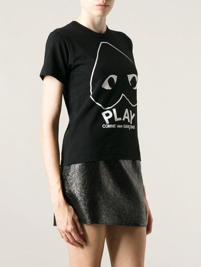 Shop Comme Des Garçons Play Upside Down Logo Print T-shirt