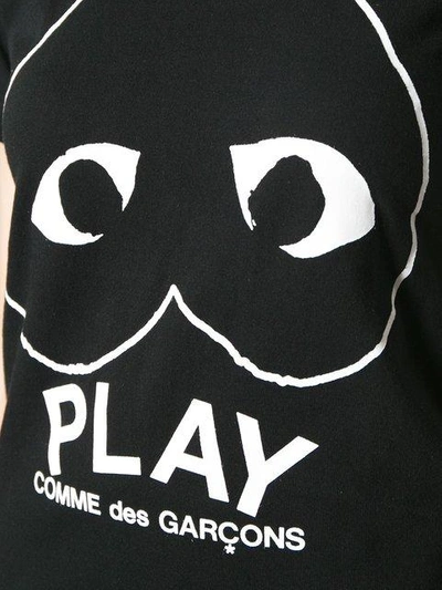 Shop Comme Des Garçons Play Upside Down Logo Print T-shirt