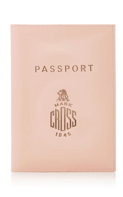 Mark Cross Leather Passport Cover In Pink