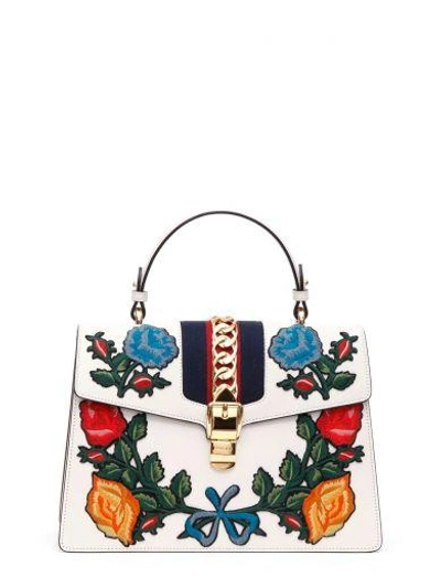 Shop Gucci 'sylvie' Crossbody Bag In White/multi