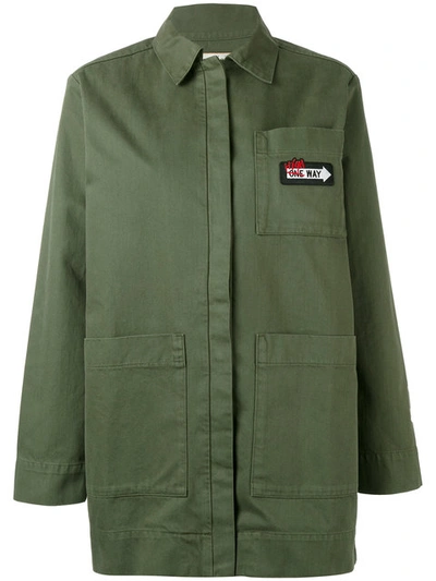 Etre Cecile Oversized Shirt Jacket In Military Green