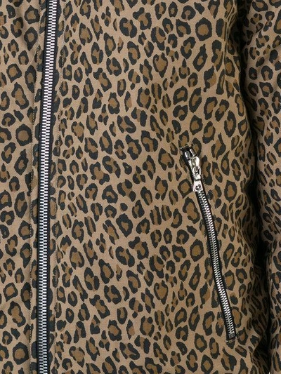 Shop Amiri Leopard Print Bomber Jacket In Brown
