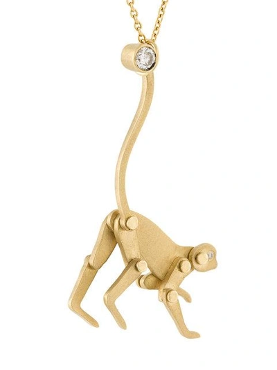 Shop Marc Alary Mini Monkey Pendant In Metallic