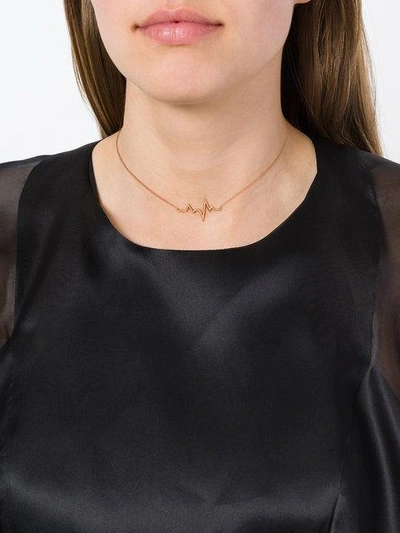 Shop Diane Kordas Heartbeat Necklace In Neutrals