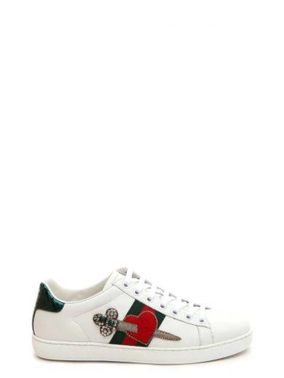 Shop Gucci 'new Ace' Sneaker In Bianco