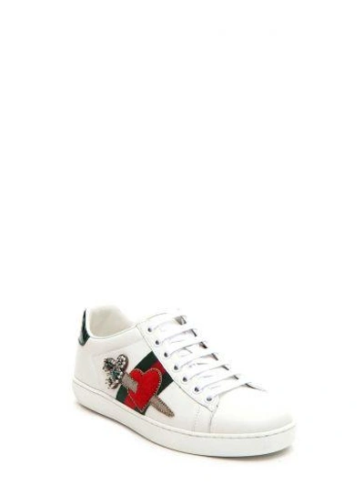 Shop Gucci 'new Ace' Sneaker In Bianco