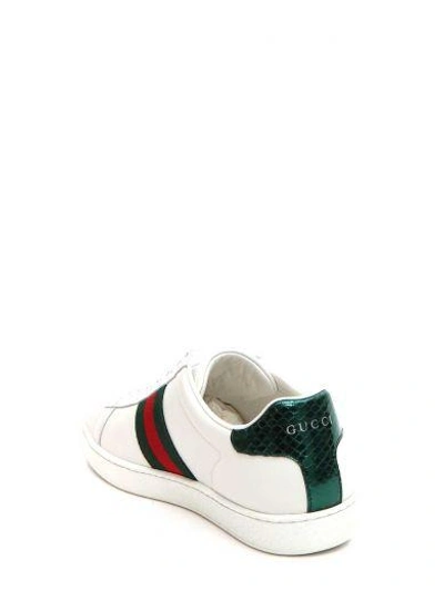 Shop Gucci 'new Ace' Sneaker In Bianco