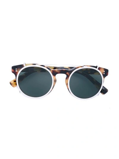 Shop Valentino Garavani Rockstud Round Frame Sunglasses