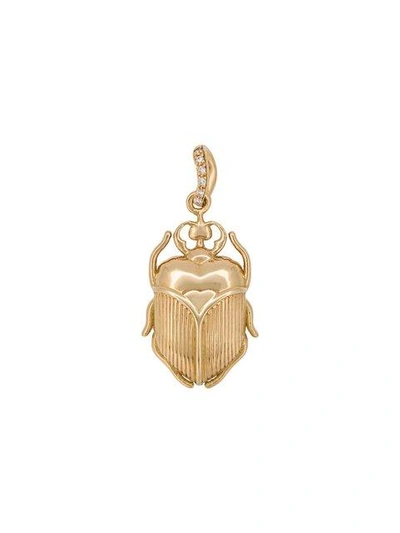 Shop Aurelie Bidermann Beetle Pendant In Yellow