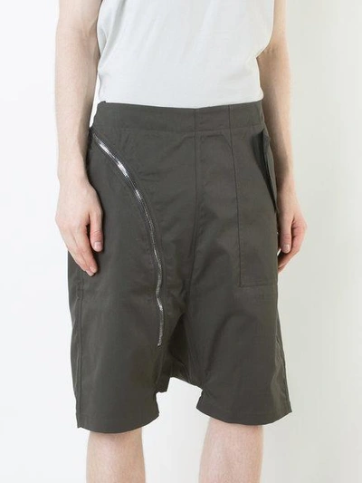 Shop Rick Owens Drkshdw Drop Crotch Zip Shorts In Brown