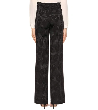 Shop Etro Silk Jacquard Pants In Black