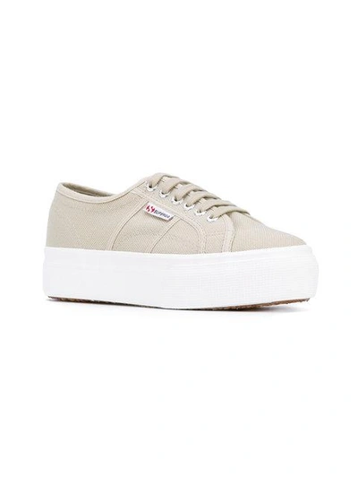 Shop Superga Platform Lace-up Sneakers In Neutrals