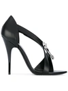 VERSUS safety pin heeled sandals,LEATHER100%