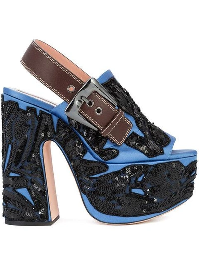 Shop Rochas Embellished Sandals - Blue