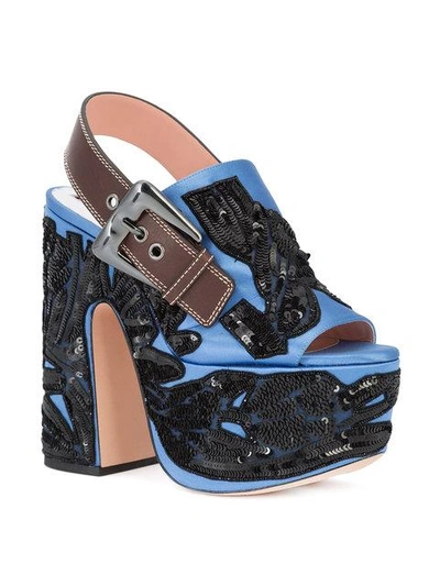 Shop Rochas Embellished Sandals - Blue