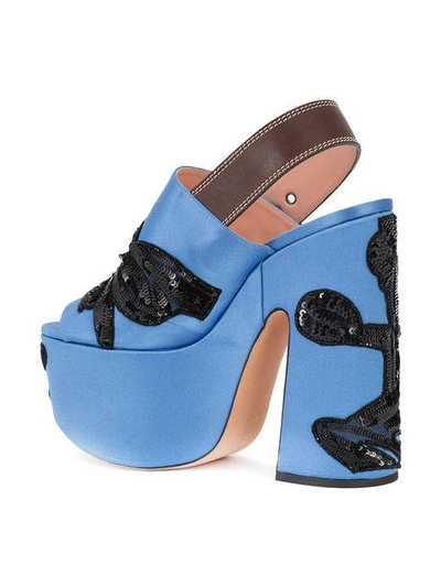 Shop Rochas Embellished Sandals - Blue