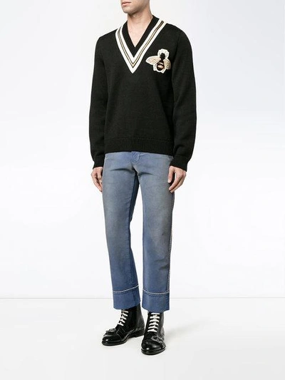 Shop Gucci Bee Motif Cricket Jumper