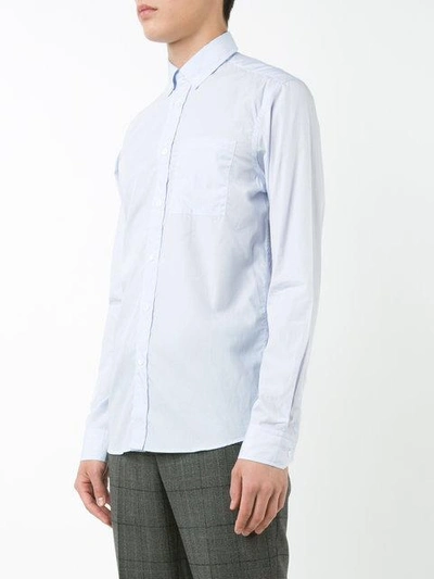 Shop Oamc Rear Logo Print Shirt In Blue