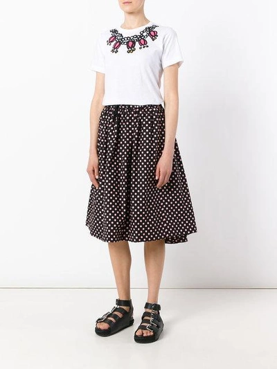 Shop Comme Des Garcons Girl Comme Des Garçons Girl Polka Dot Midi Skirt - Black