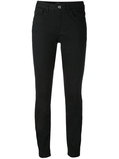 Shop Apc Cropped Skinny Jeans In Black