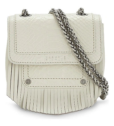 Claudie Pierlot Angel Leather Shoulder Bag In Ivory