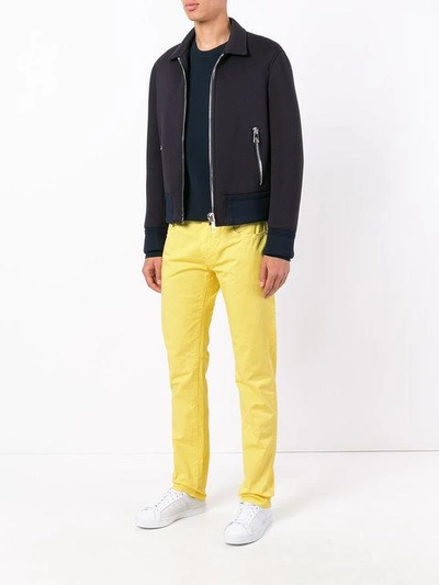 Shop Pt01 Classic Chino Trousers In Yellow