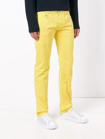 Shop Pt01 Classic Chino Trousers In Yellow