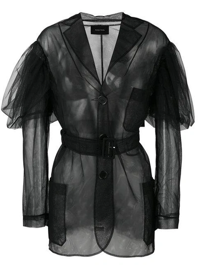 Shop Simone Rocha Sheer Single Breasted Coat