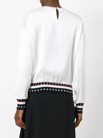Shop Victoria Beckham Ribbed Knitted Detail Blouse