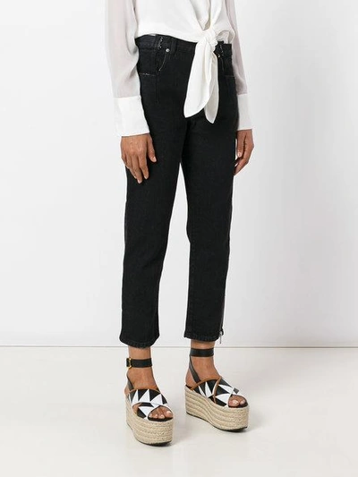 Shop 3.1 Phillip Lim Side Zip Crop Jeans In Black