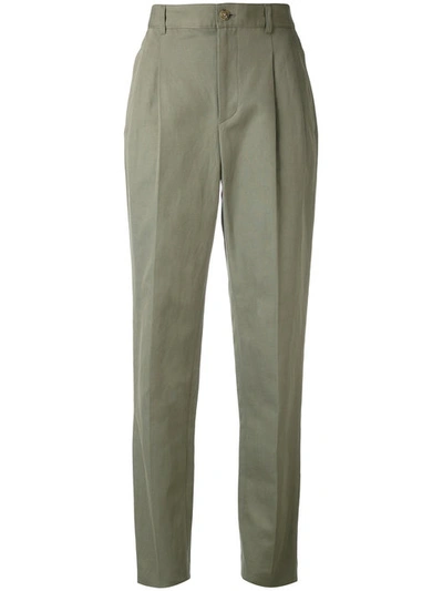 Apc Pleated Trousers In Green