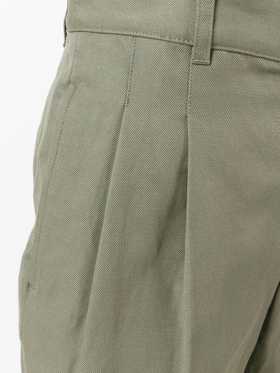 Shop Apc Pleated Trousers In Green