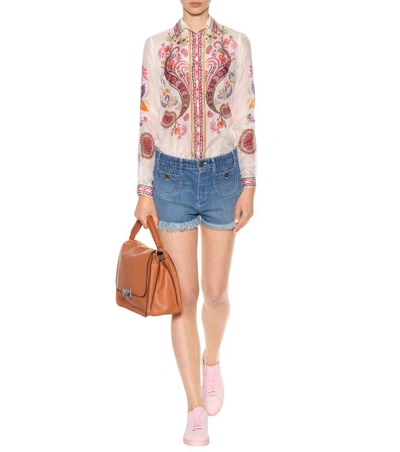 Shop Etro Printed Silk And Cotton Shirt In Multicoloured